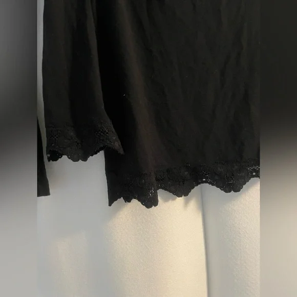 GAP Black Lace Trim Long Sleeve & sleeveless top small petite - Picture 2 of 6